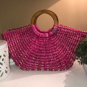 Fuchsia Straw Purse 👛